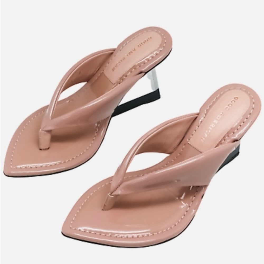 NIB GOOD AMERICAN CINDER F*CKING RELLA THONG SANDAL - Picture 2 of 9